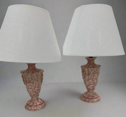 Pair of Ceramic Pink Lamps