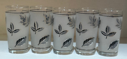 Libbey's Silver Leaf Foliage Frosted Glasses
