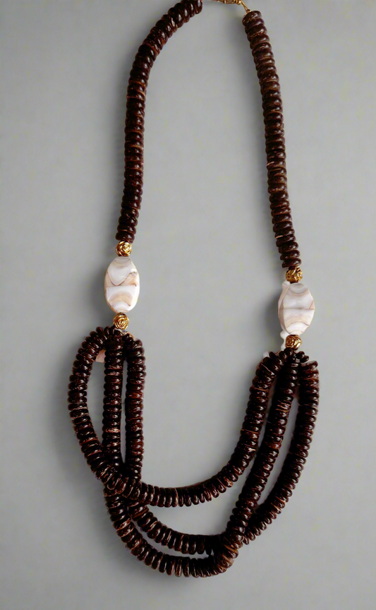 Wood and Stone Necklace CSBH