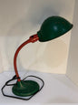 Vintage Green and Red Industrial Gooseneck Lamp