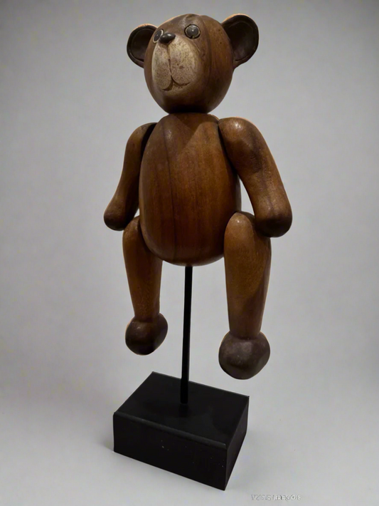 Vtg Wooden Teddy CSBH