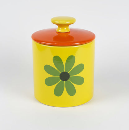 Vintage Retro Mod Daisy Large 6" Lidded Kitchen Canister