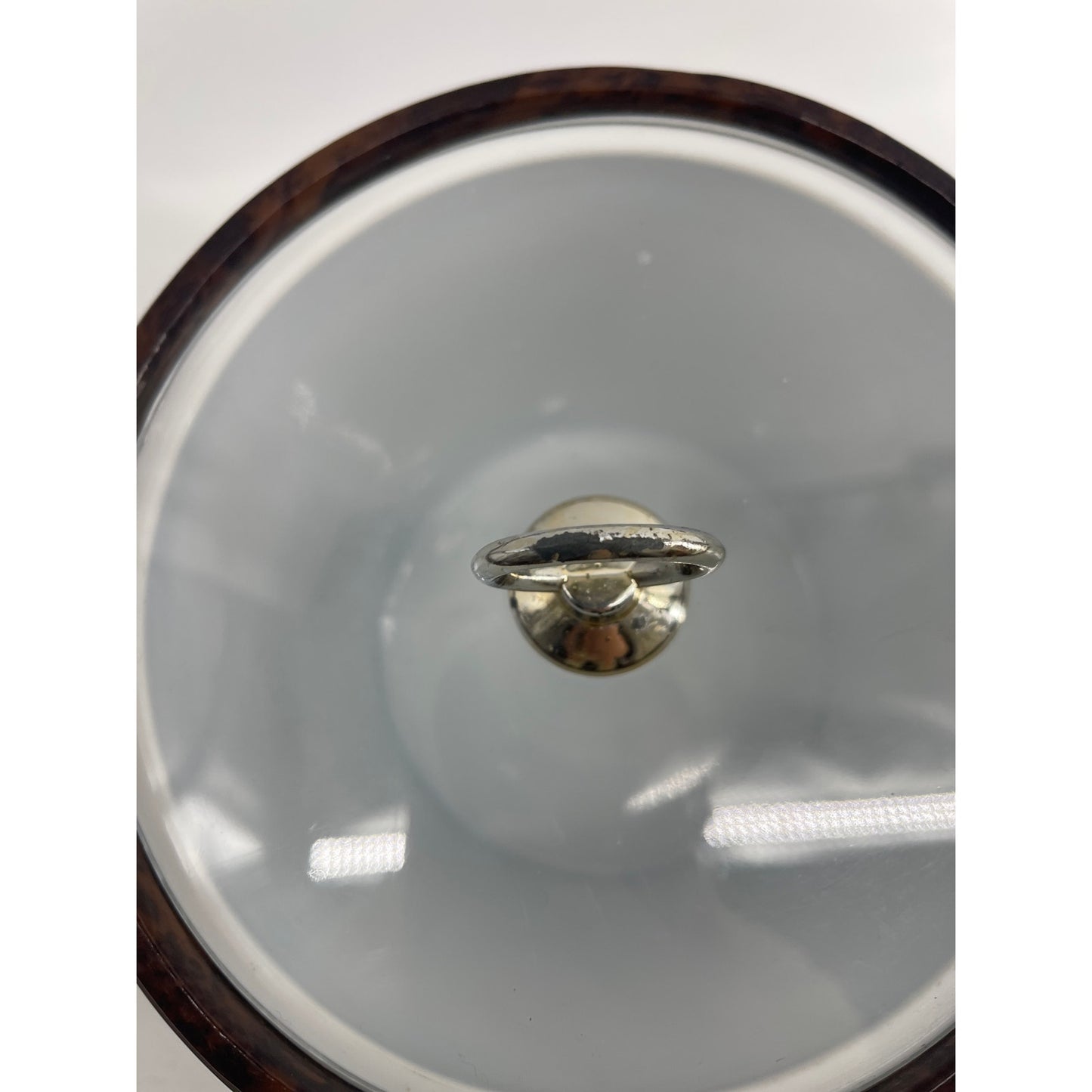 Vintage MCM Mid-Century Modern faux tortoiseshell barware ice bucket