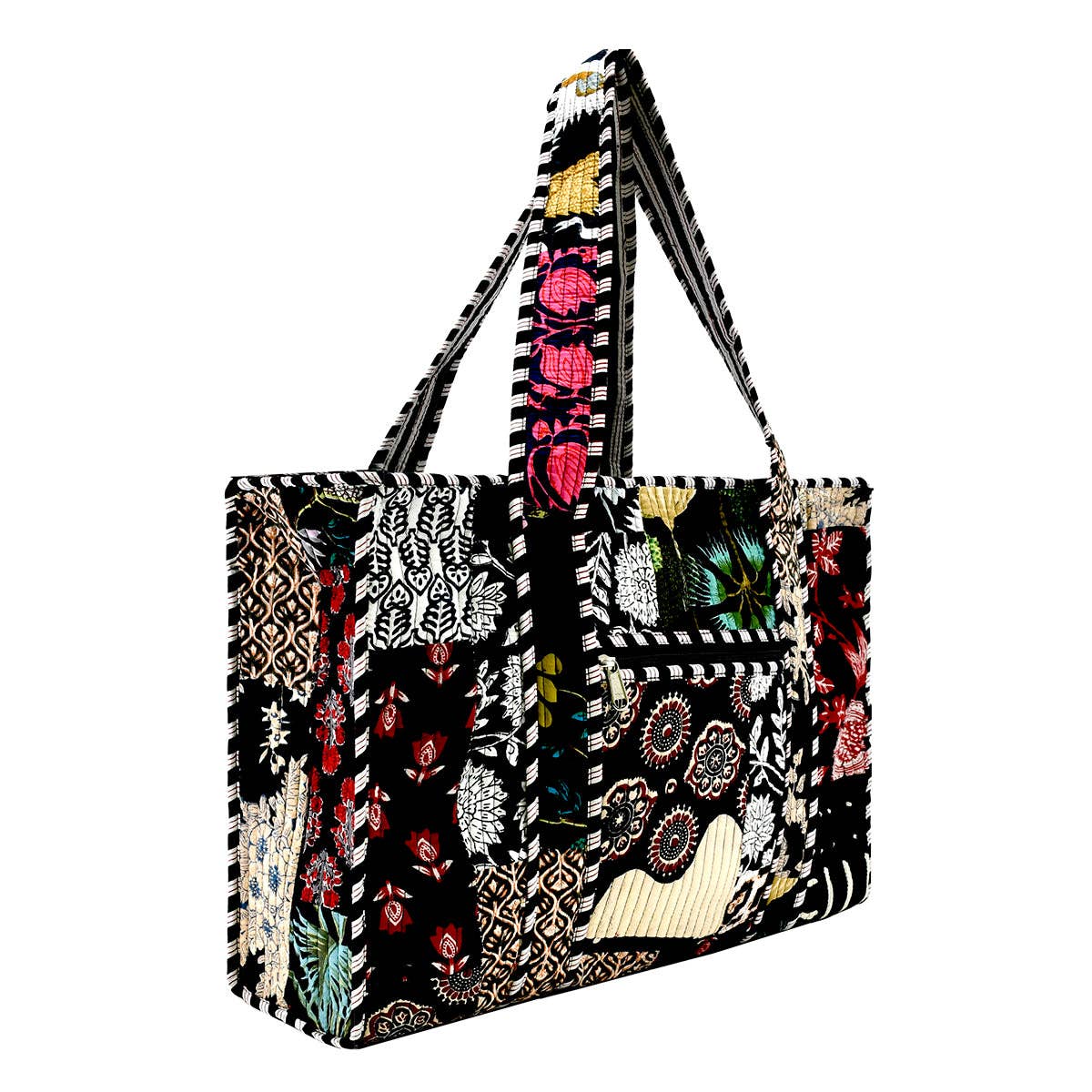 Cotton Fabric Patch Block Print Tote Bag- Small & Large