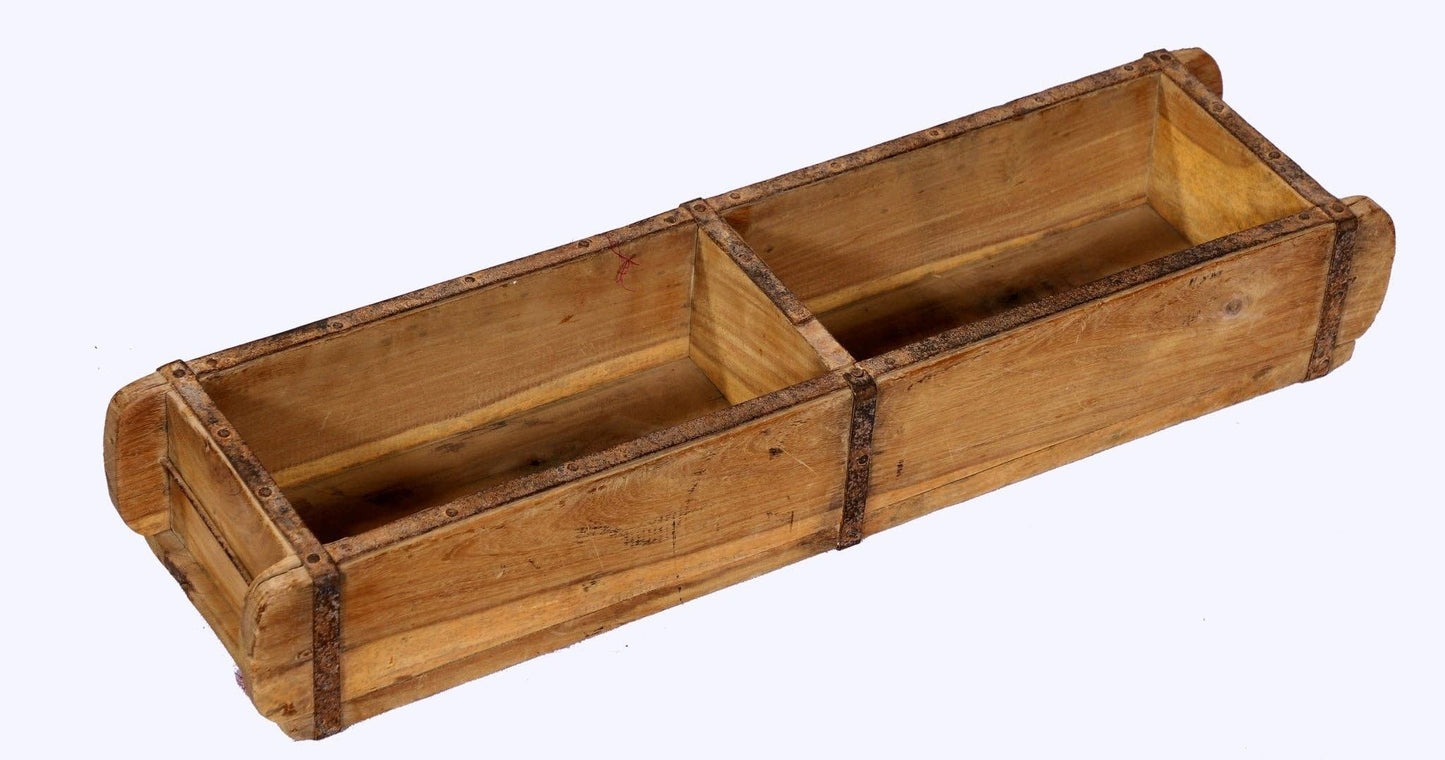 Wooden Brick Mold Dbl Tray Brn
