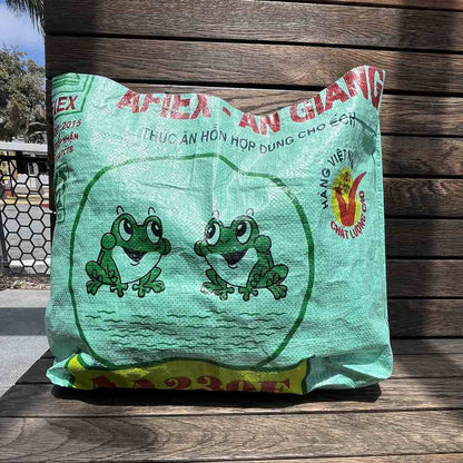 Green Frogs Recycled Shopping Tote