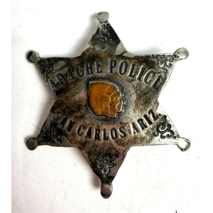 Vintage Apache Police San Carlos Arizona Star Badge – Collectible