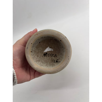 Ken Edwards Tonala El Palomar Mexican Hand Painted Cylinder Vase Birds & flowers - CSSB