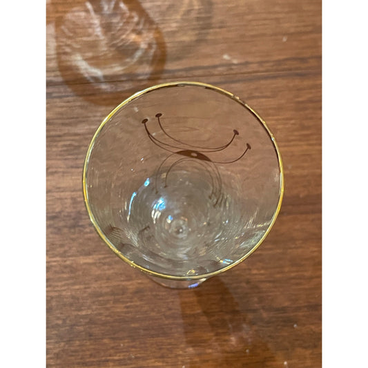 vintage MCM Mid-Century Libbey Adagio gold rimmed pilsner glass set of 7