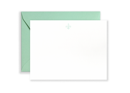 Fleur De Lis Stationery Set: Aubergine