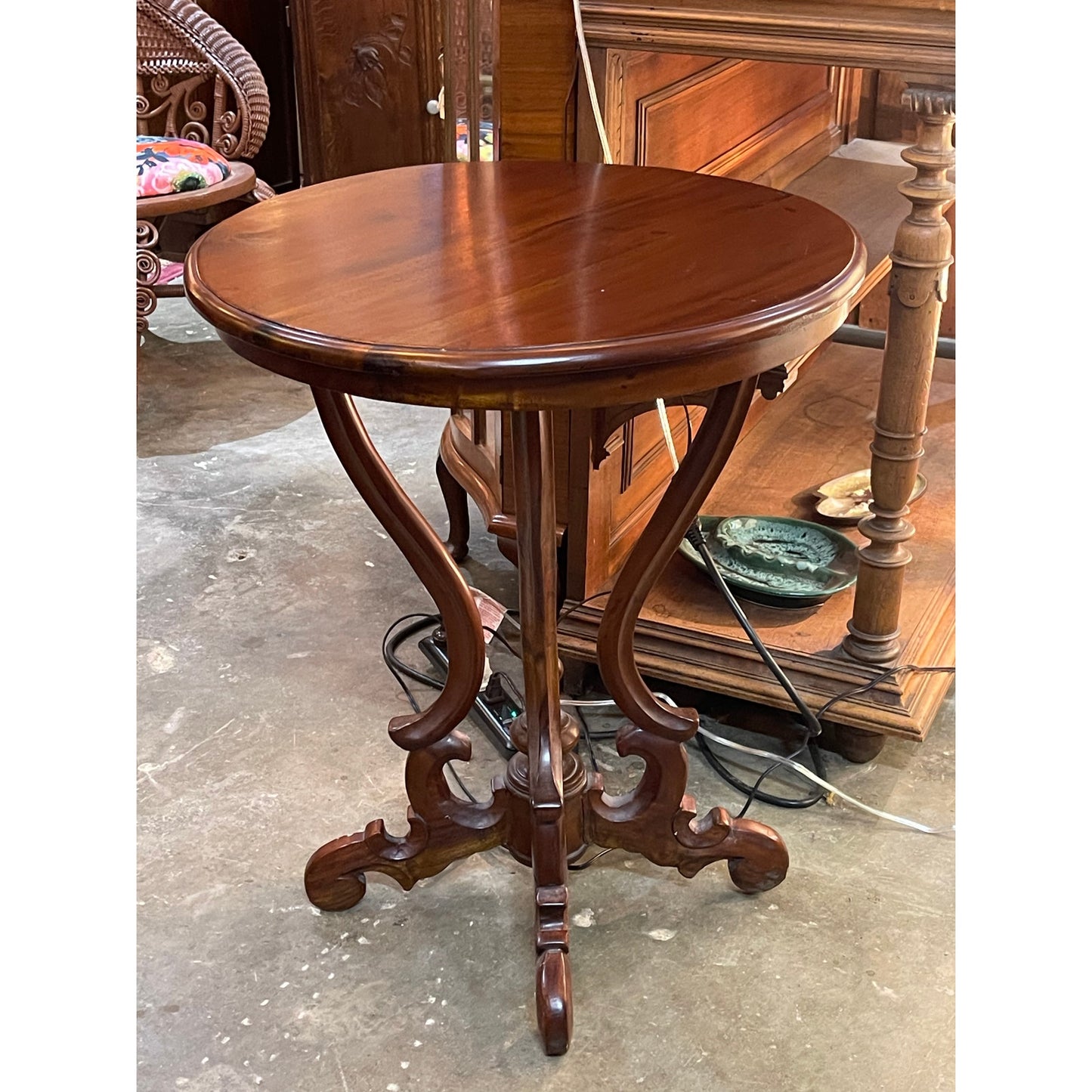 Vintage Wooden round side table