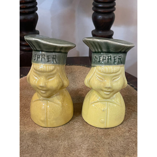 Vintage 1952 ceramic Asian Chef large Salt and pepper I Love Lucy prop shakers