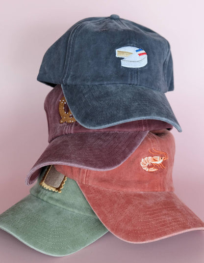 Embroidered Hat | Shrimp, Washed Brick Color