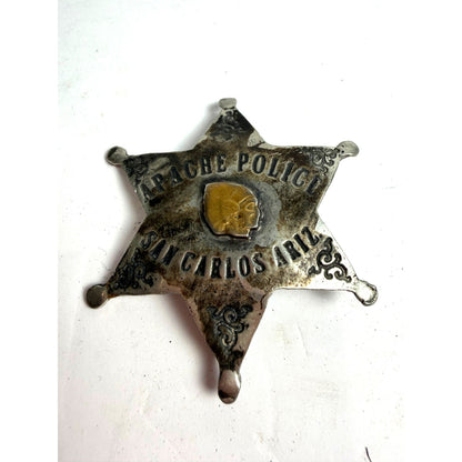 Vintage Apache Police San Carlos Arizona Star Badge – Collectible