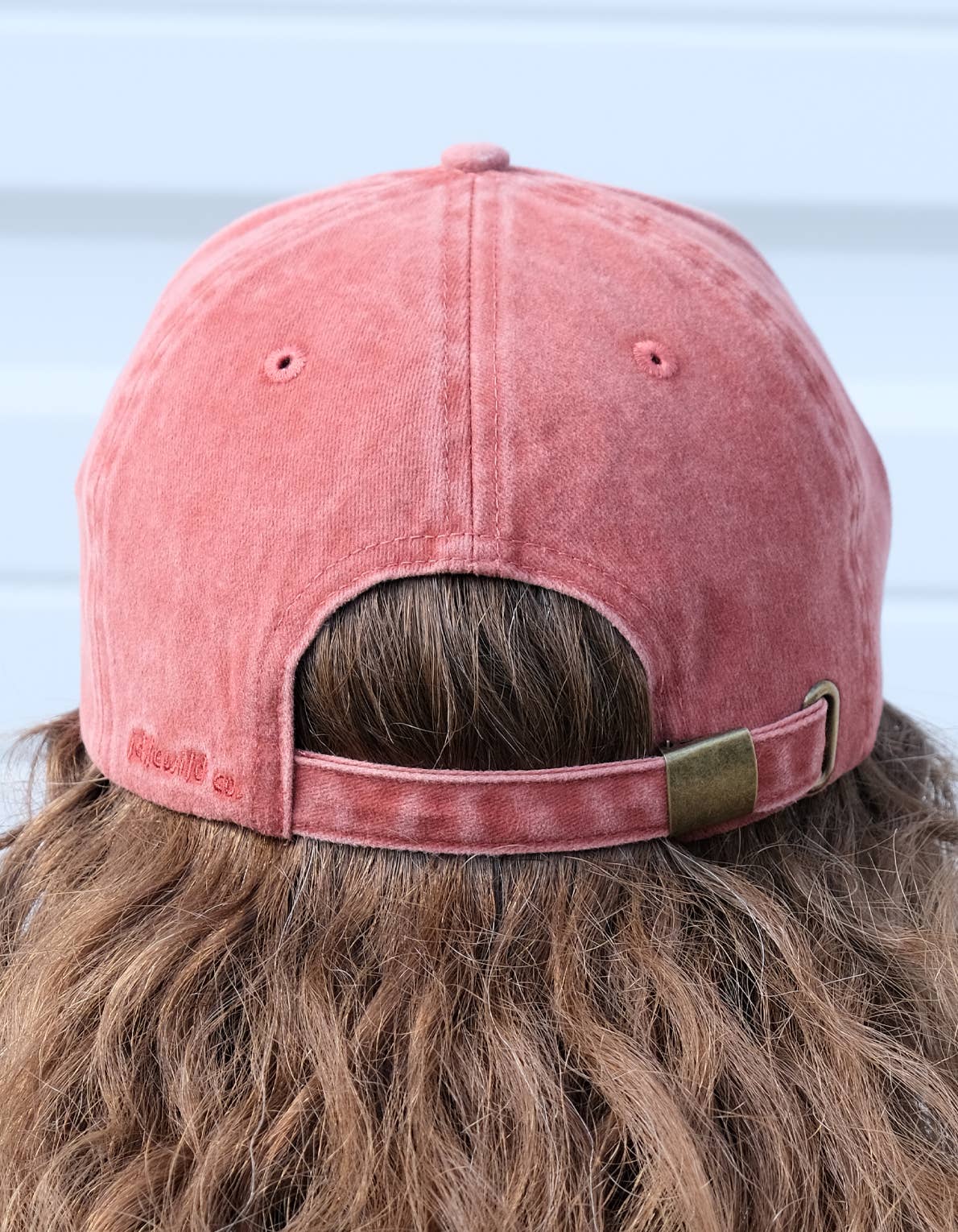 Embroidered Hat | Shrimp, Washed Brick Color