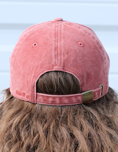Embroidered Hat | Shrimp, Washed Brick Color