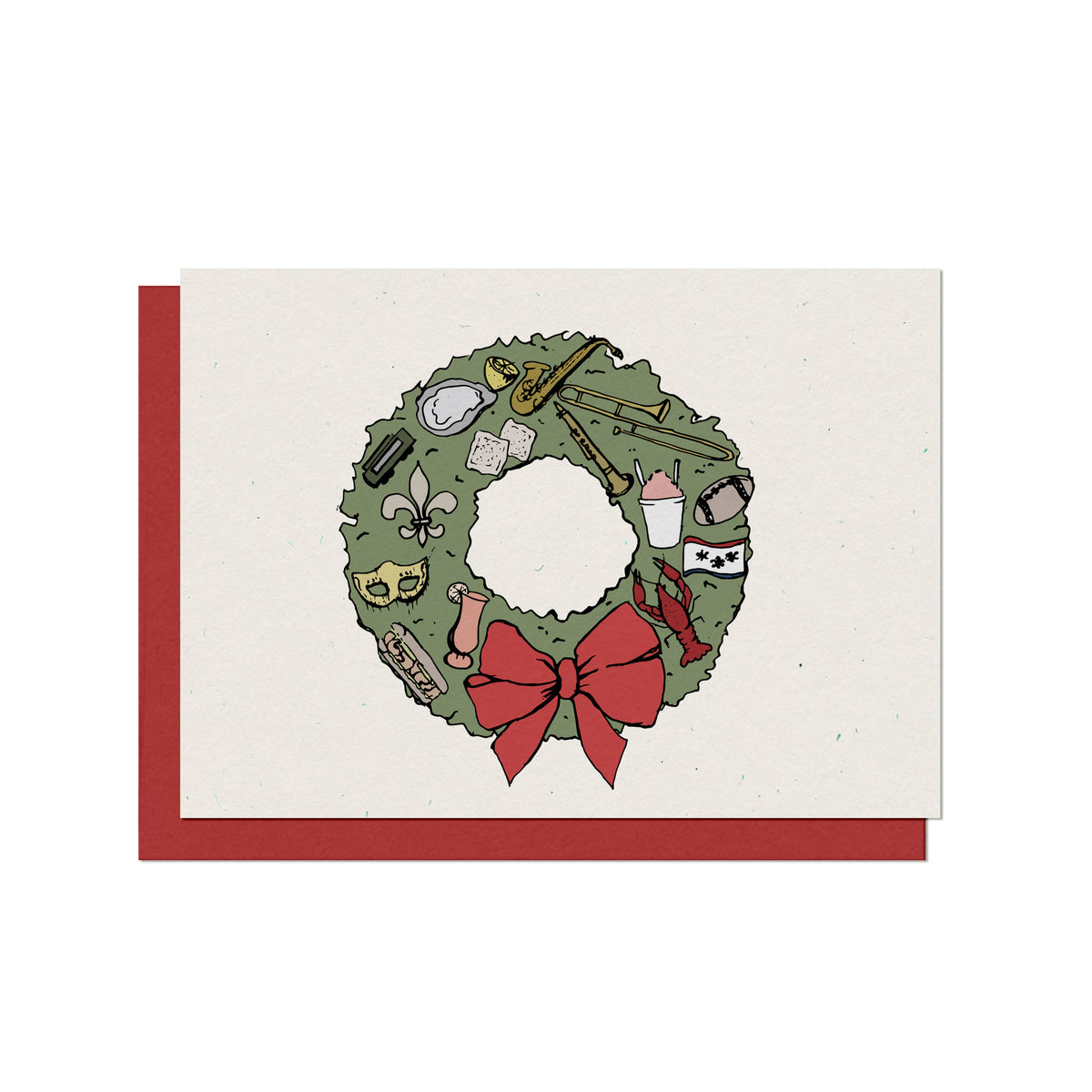Louisiana Wreath - Blank Holiday and Christmas Card