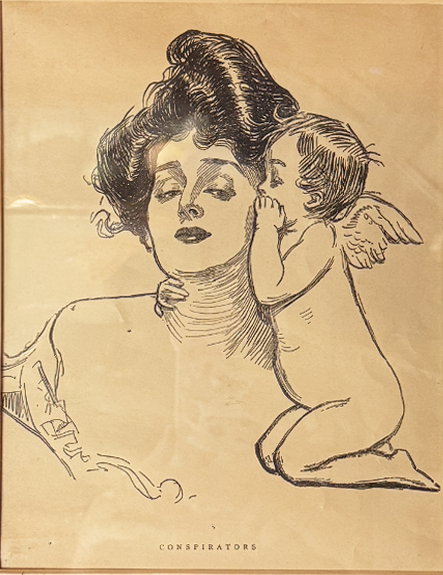 Framed Gibson Girl "Conspirators" Wall Art CSBH