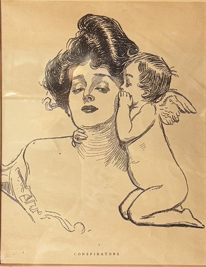Framed Gibson Girl "Conspirators" Wall Art CSBH