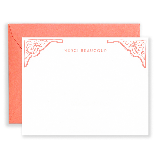 Merci Beaucoup Stationery Set: Coral