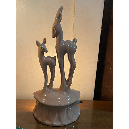 Vintage Mid-Century MCM Art Deco KRON 1950's deer and fawn TV night light