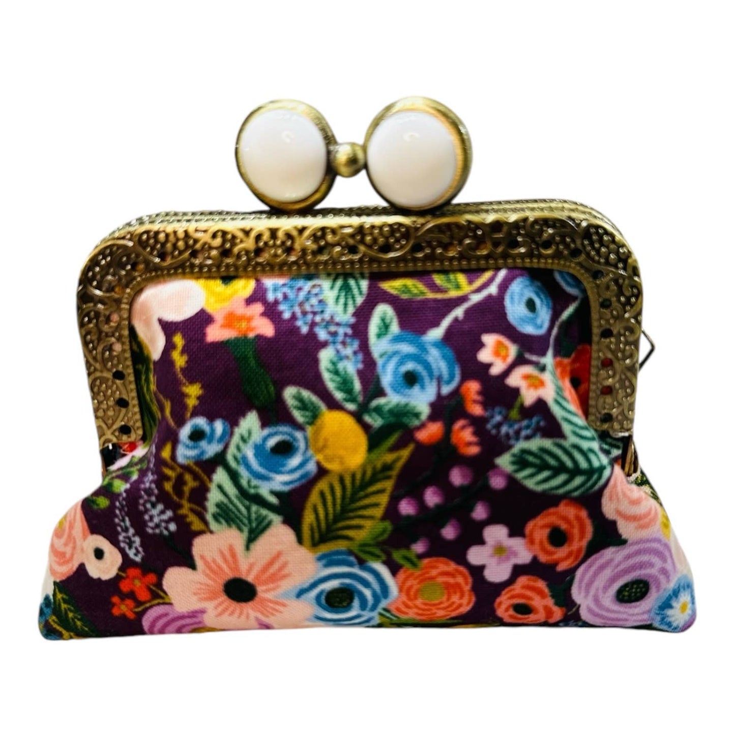 Kiki & Syds Mini Clutch Coin Purse - Petite Floral Plum