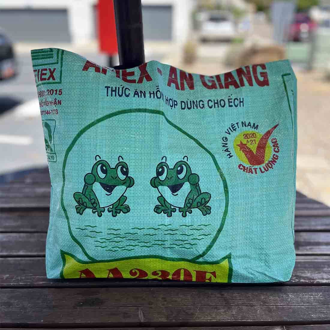 Green Frogs Recycled Shopping Tote