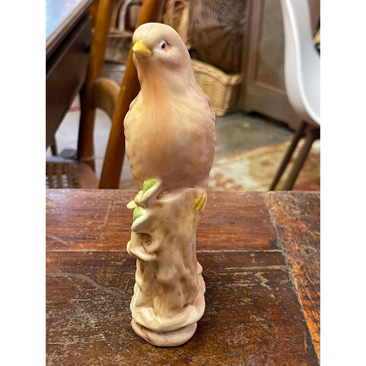 Vintage Pottery Hand Painted Made Bird Tree Statue