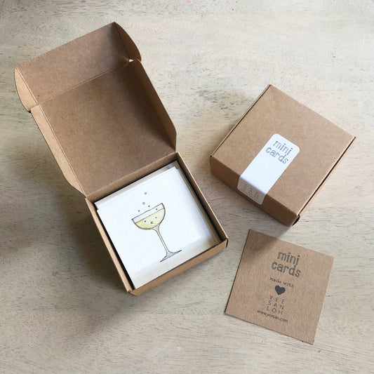 Mini Cards Set / Champagne . Glasses