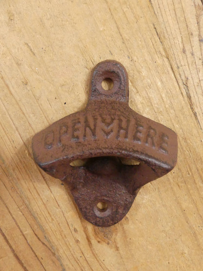 "Open Here"Cast Iron Bottle Opener