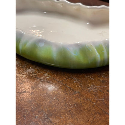 Vintage MCM Mid-Century Haeger Pottery Ceramic Scalloped Console Catch all Bowl