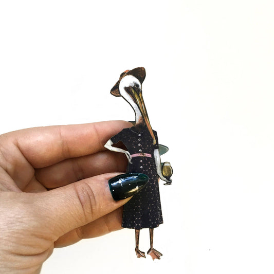 Pelican Lady Wood Magnet