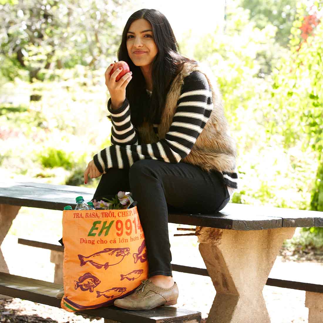 Orange Shopping Tote