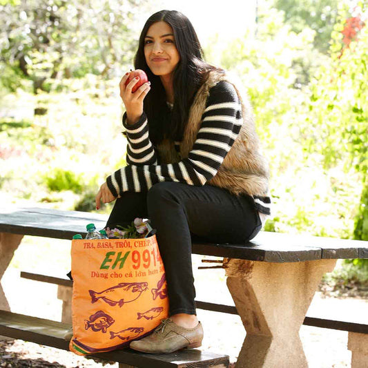Orange Shopping Tote