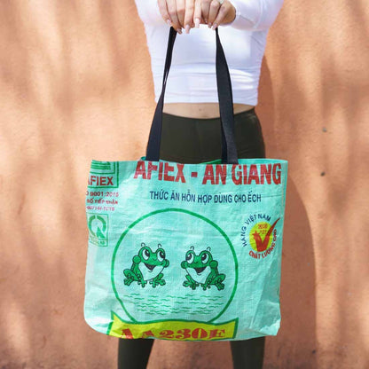 Green Frogs Recycled Shopping Tote