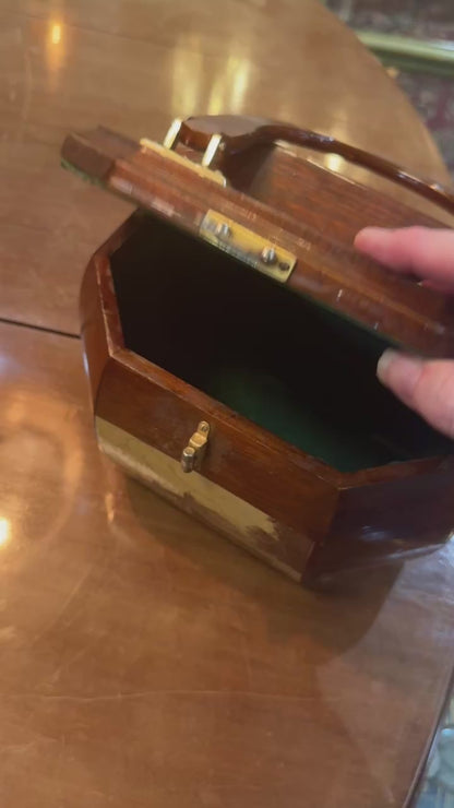 Vintage 1970s New Orleans Decoupage Wooden Box Purse | Café Du Monde & French Quarter Landmark