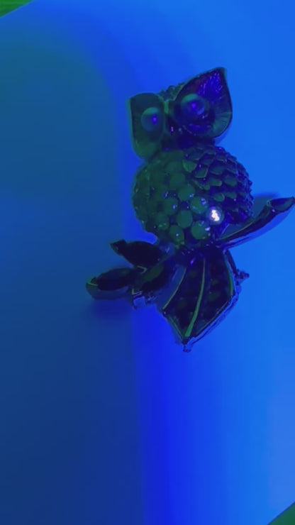 Vtg Uranium Owl Brooch CSBH