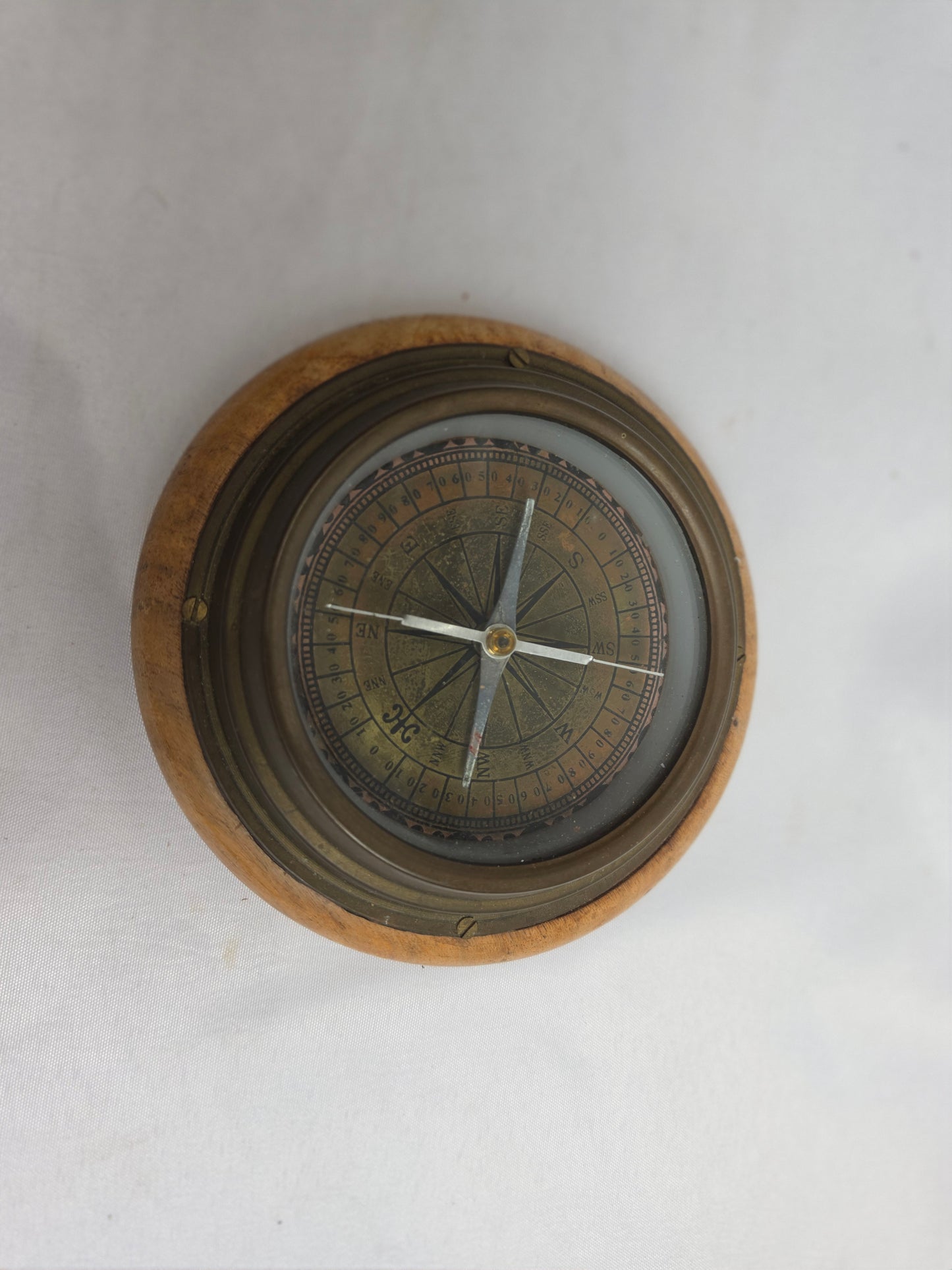 Vintage 1950s Conquistador Compass Spanish Wooden Hand Carved CSHW