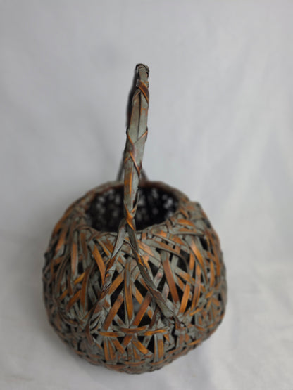Antique Japanese Bamboo Ikebana Flower Basket CSHW