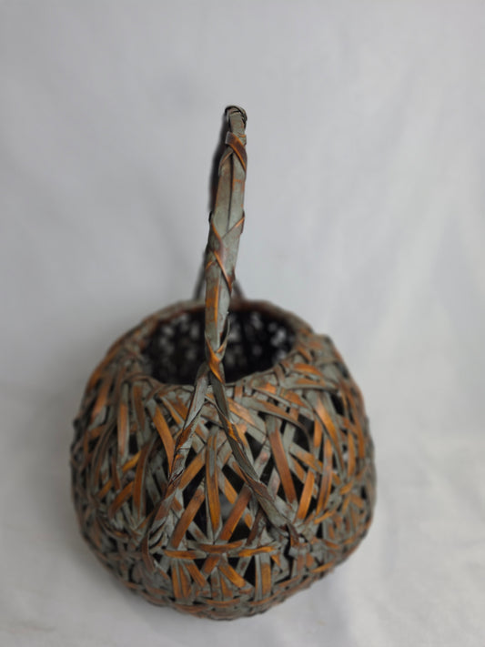 Antique Japanese Bamboo Ikebana Flower Basket CSHW