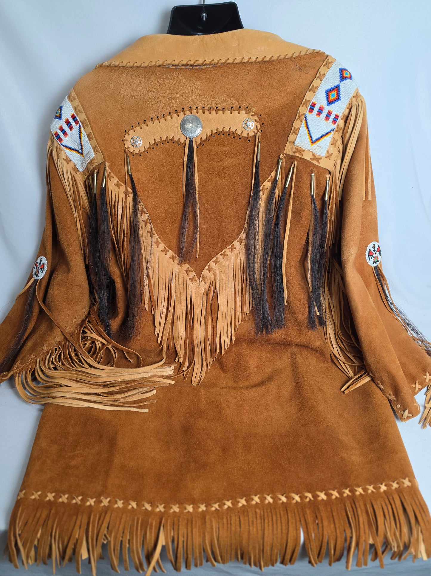 Vintage Sam Two Feathers Suede Fringe Beaded Coat CSHW
