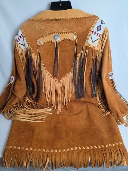 Vintage Sam Two Feathers Suede Fringe Beaded Coat CSHW