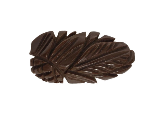 Vintage 1930s Bakelite Brown Carved Pineapple Clip By Weise CSHW