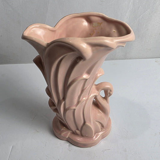 Vtg. Pink McCoy Swan Vase