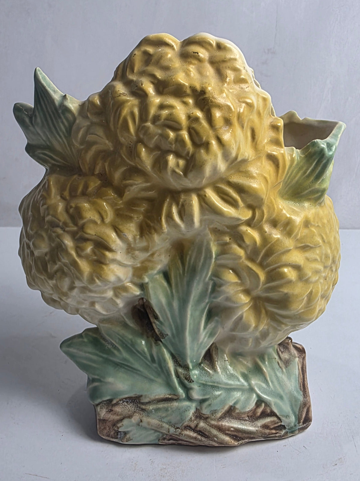 Vtg. McCoy Yellow Mums Vase