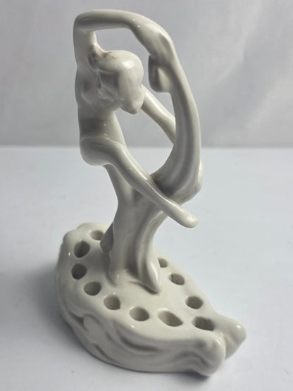 Vtg. Nude Lady Cowan Pottery Flower Frog