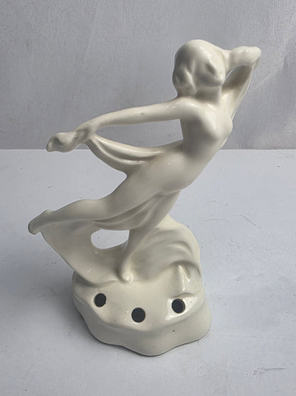 Vtg. German Ceramic Flower Frog Erphila Fayence