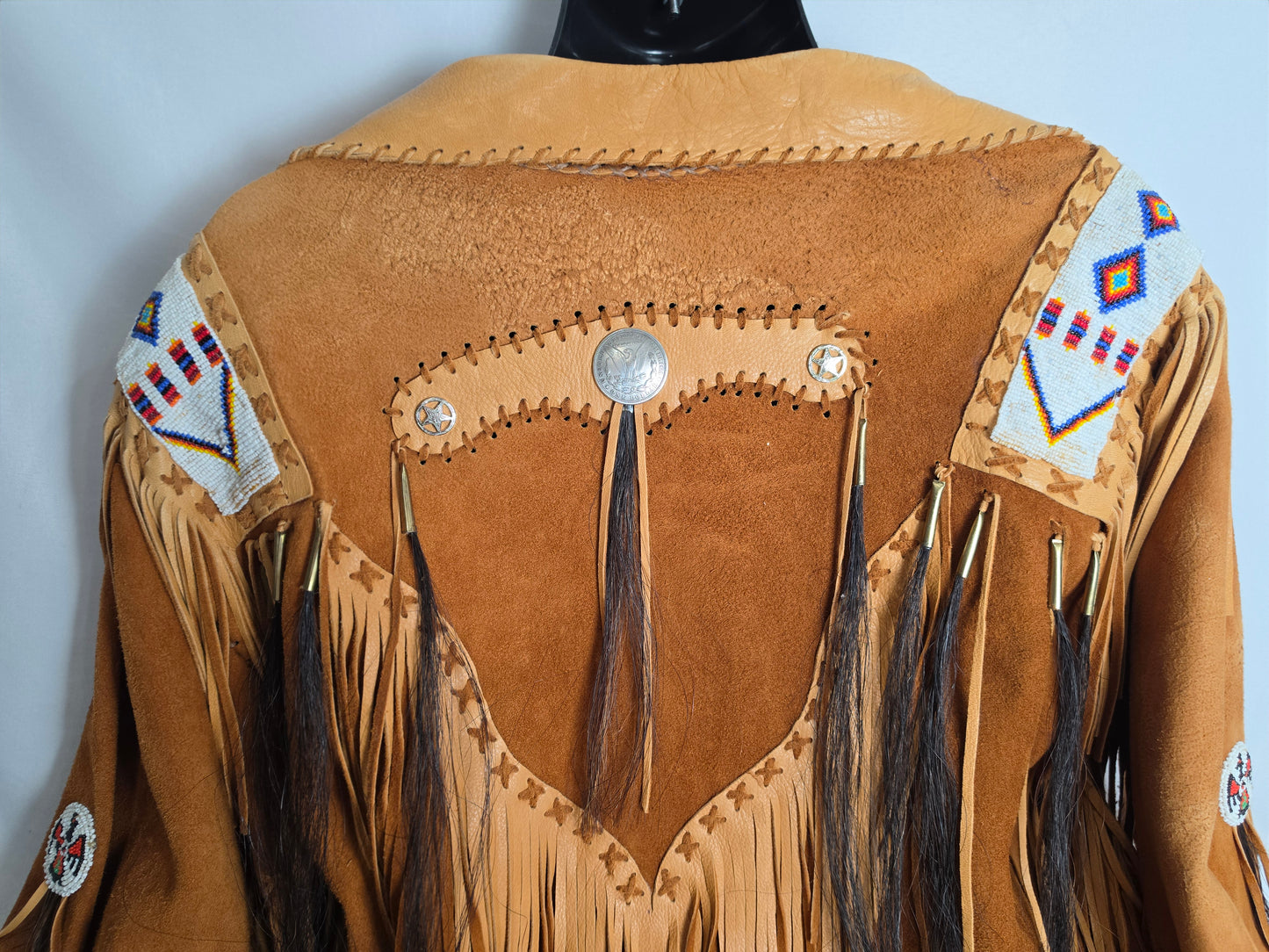 Vintage Sam Two Feathers Suede Fringe Beaded Coat CSHW