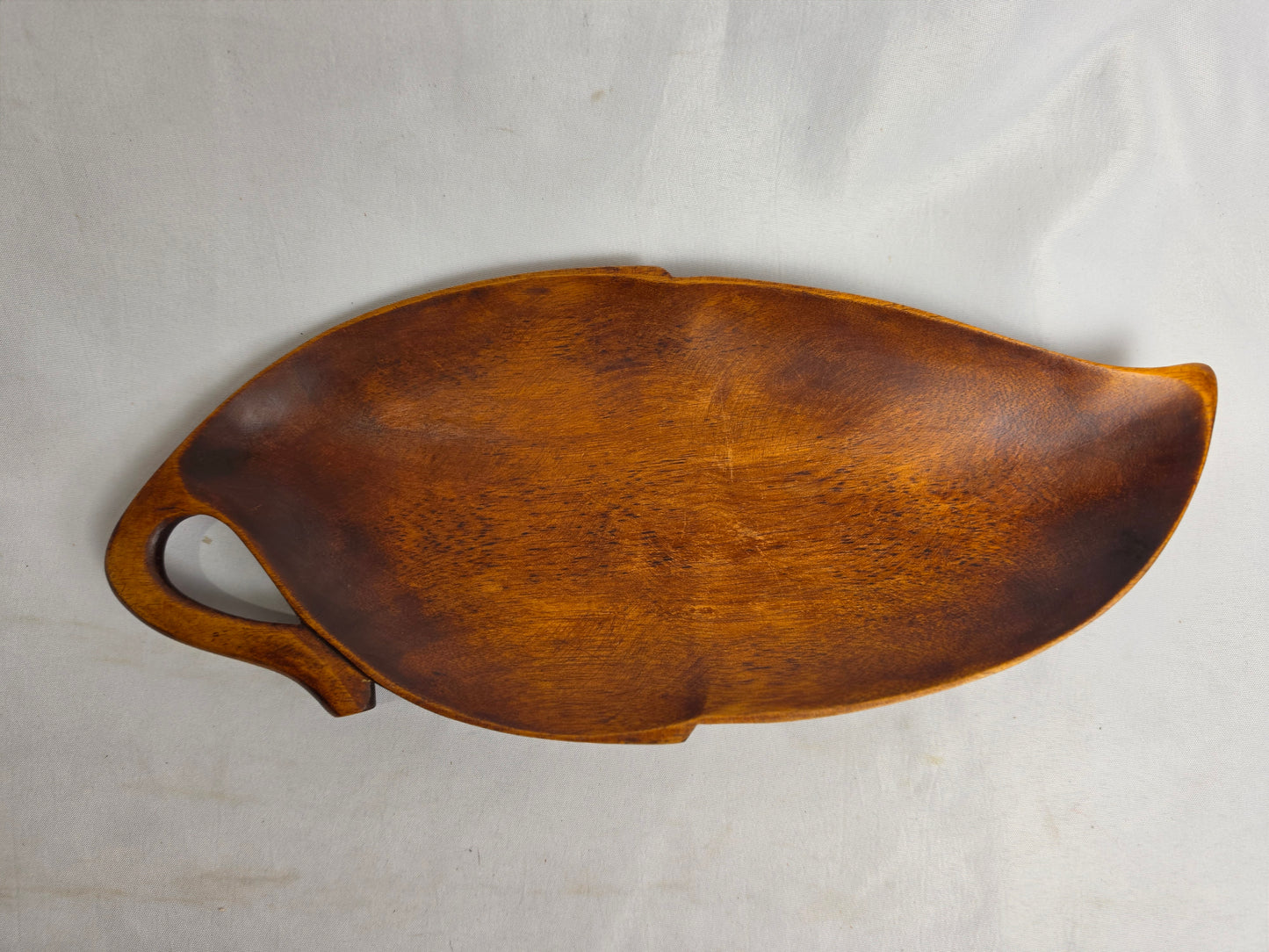 Vintage 1950s Wooden Leaf Bowl Hawaii CSHW
