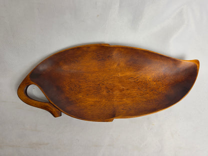 Vintage 1950s Wooden Leaf Bowl Hawaii CSHW